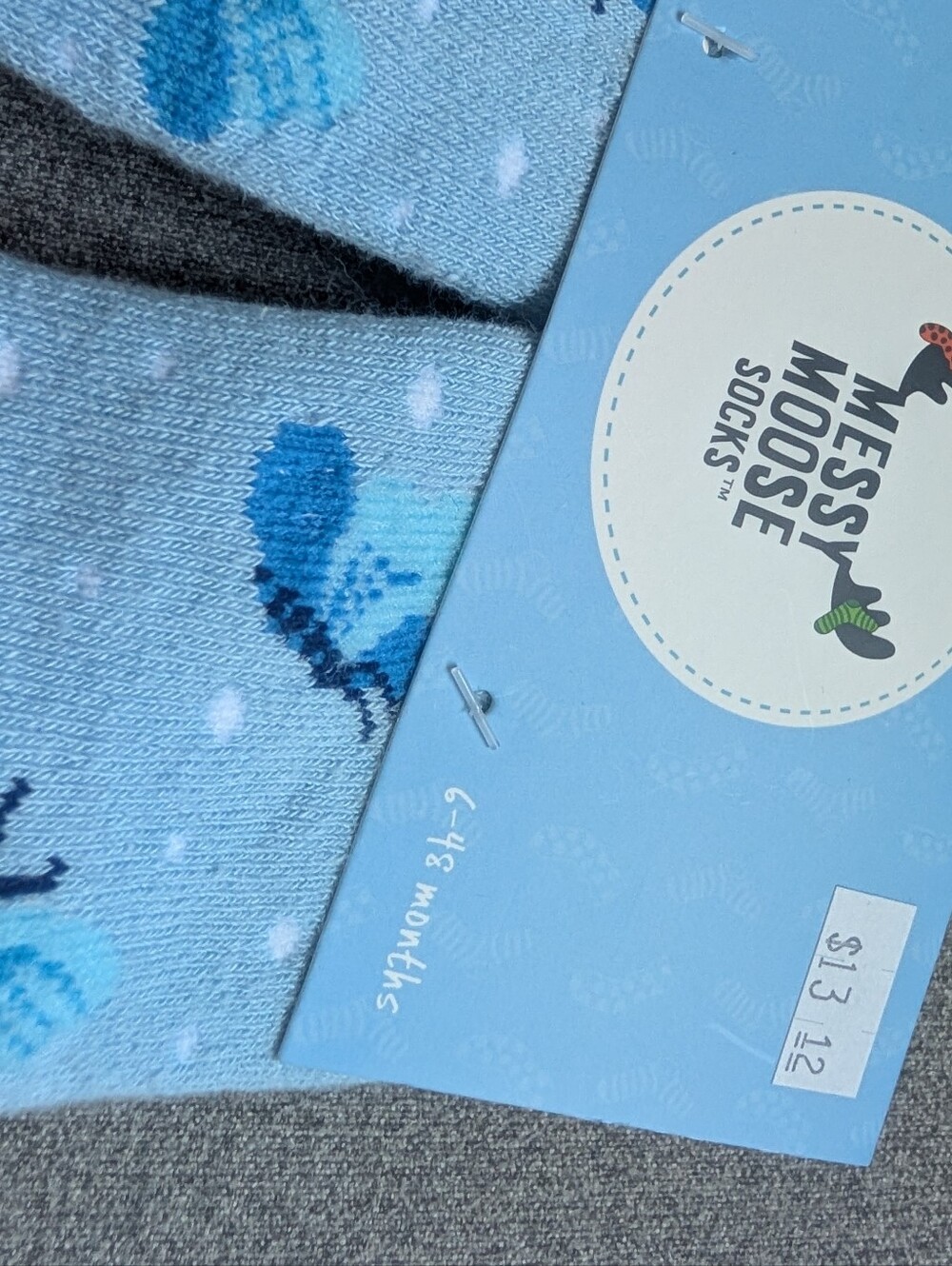 NEW Messy Moose Plush Butterfly Baby Socks Blue 6–48 Months - Picture 2 of 8